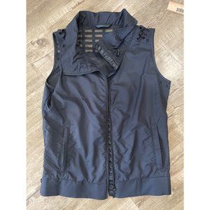 Lorna Jane Active Workout Vest Cutout Mesh Full Zip Black Women's Size L